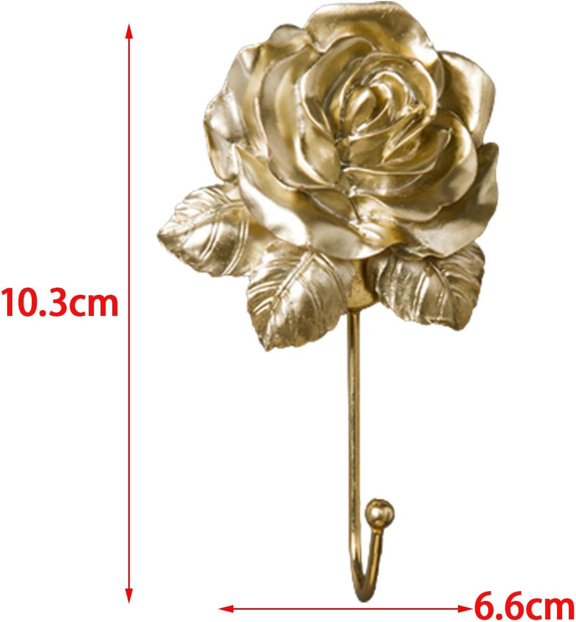 Baoblaze Gold Rose Hook Door Clothes Hanger Key Holder