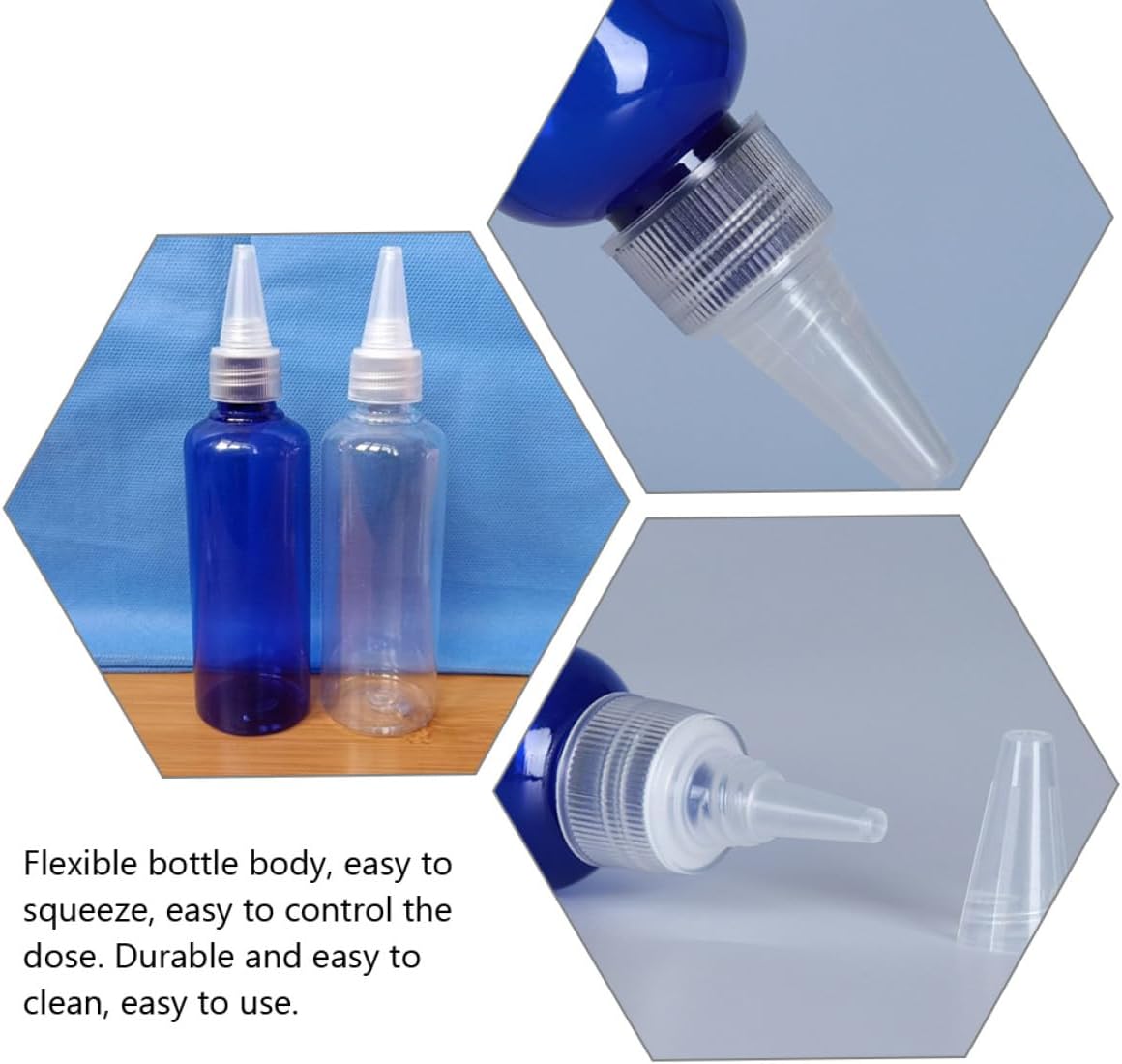 10pcs Plastic Condiment Squeeze Bottles for Sauces and Hair Dye