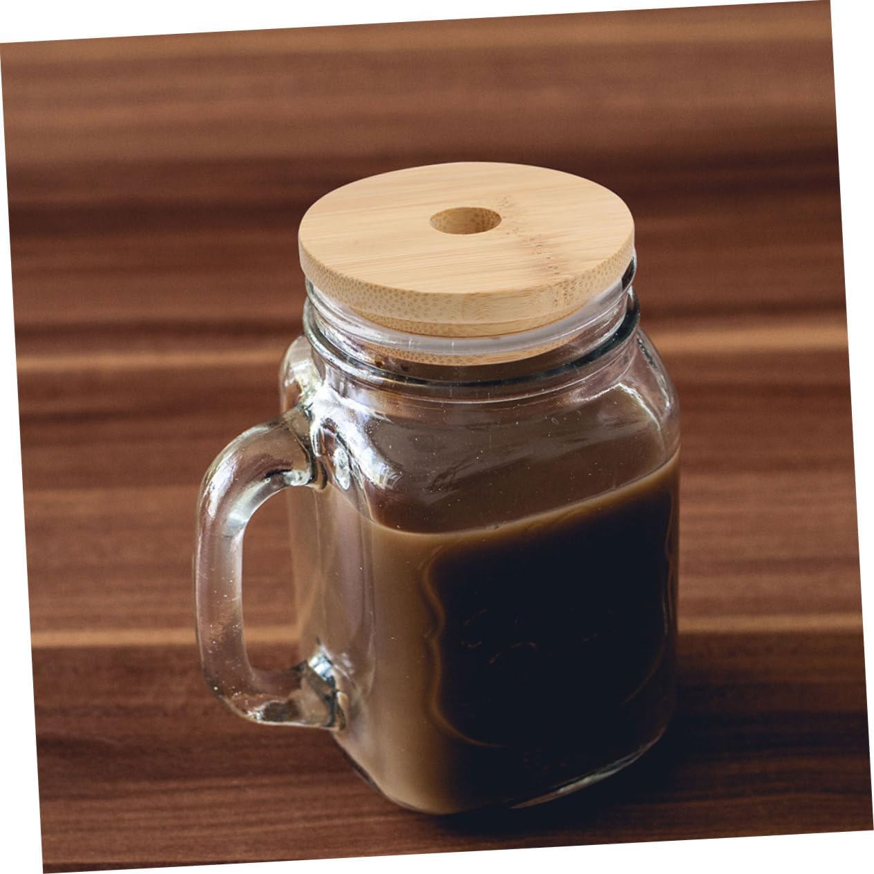 STOBAZA 4pcs Mason Jar Lids with Straw Holes Airtight Leak-Proof