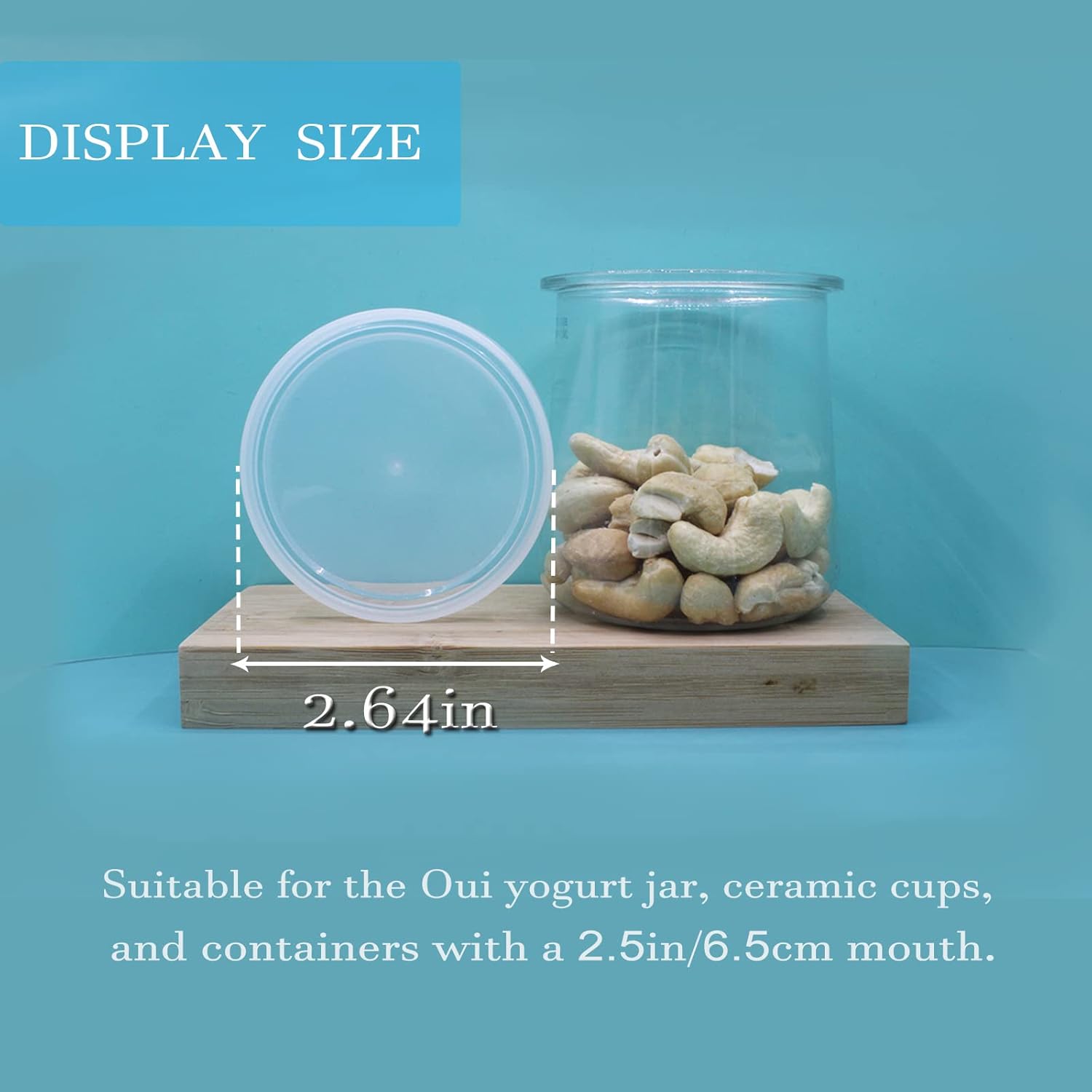 gocola Oui Yogurt Jar Lids 28 Pack Clear Plastic