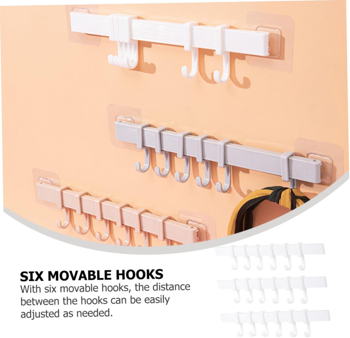 Yardenfun Plastic Adhesive Hook Rack Bathroom Towel Holder