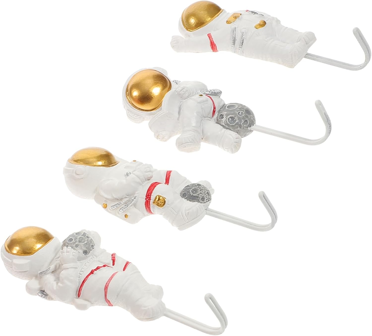 VICASKY 4pcs Space-Themed Astronaut Hooks Wall Decor 1