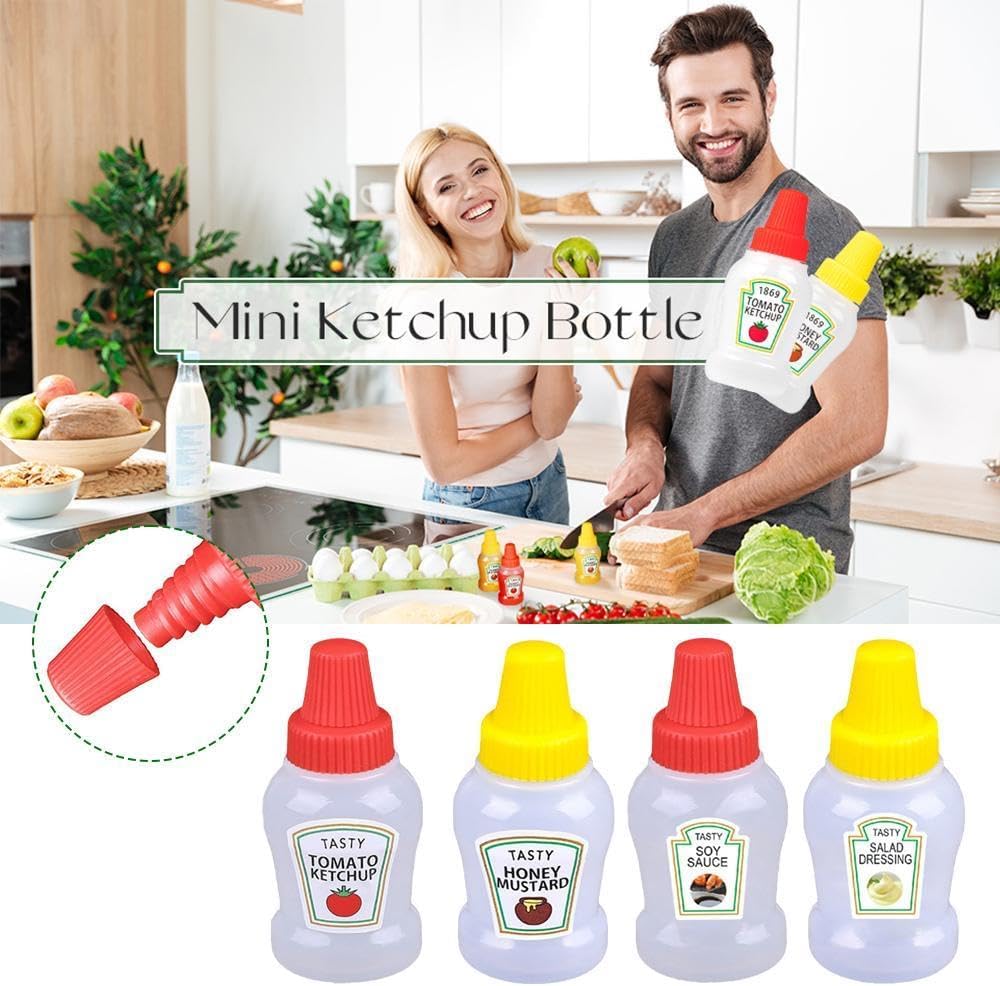 Mini Condiment Squeeze Bottles 4pcs Set
