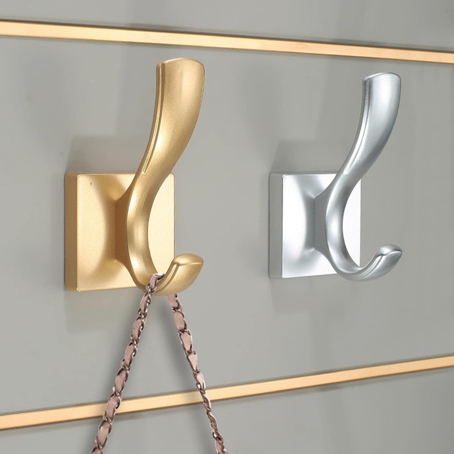 5-Piece Gold Wall Mounted Coat Hook Rack