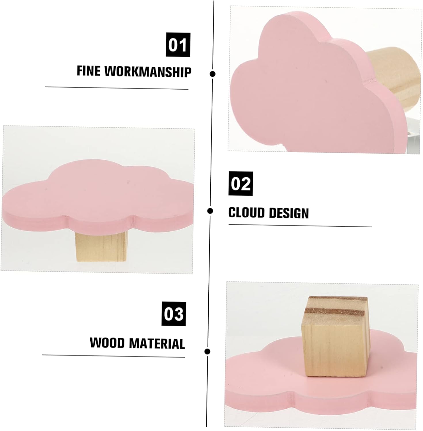 Healifty 2pcs Cartoon Cloud Hooks for Room Decor 1