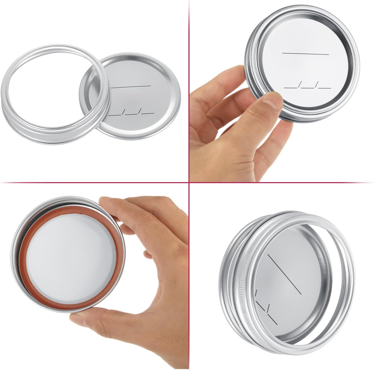 LOYORTY 100 Pcs Mason Jar Lids with Rings Set