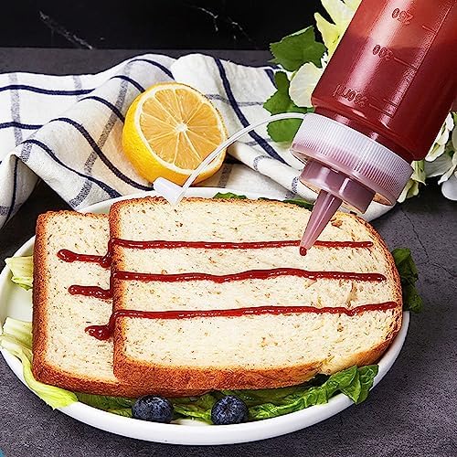 LANIAKEA 10PCS 24oz Condiment Squeeze Bottles with Twist Cap Lid Label