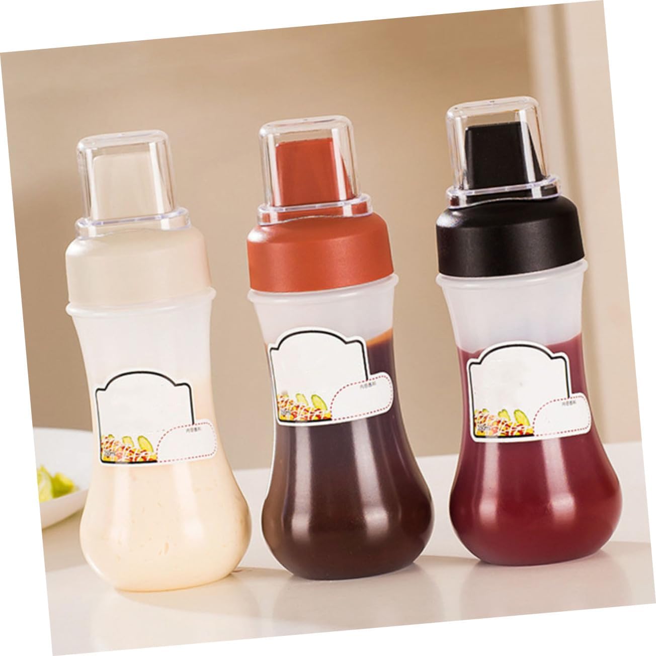 Zerodeko Jam Squeeze Bottles with Ketchup Holder 1