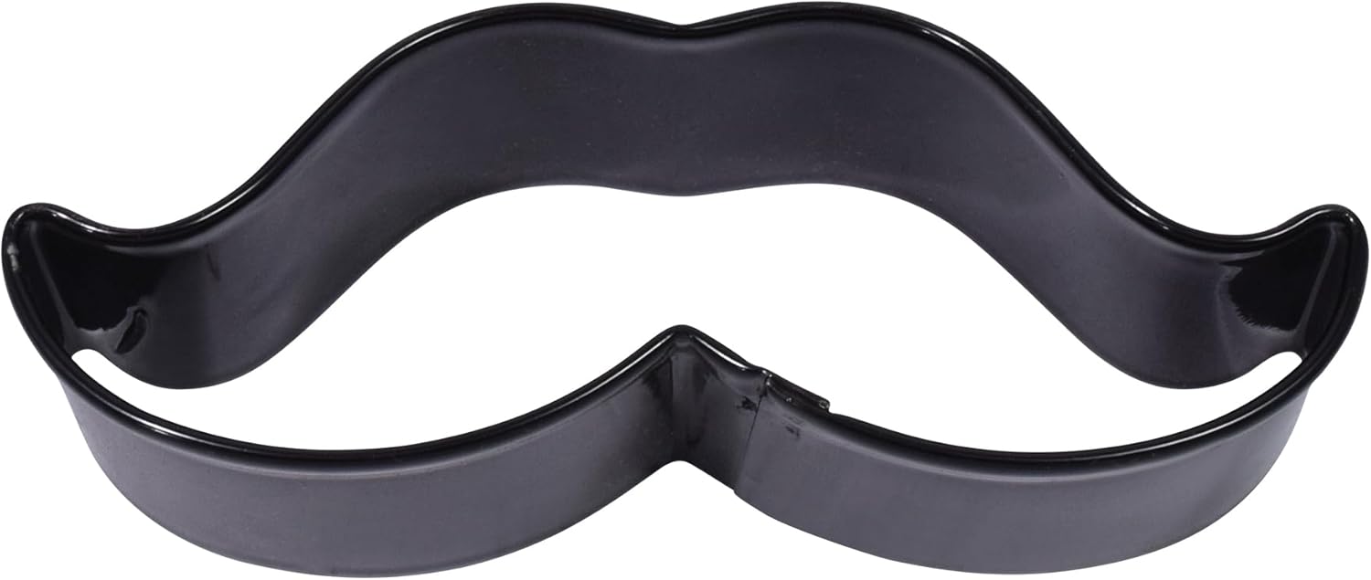 R M 4-Inch Black Polyresin Moustache Cookie Cutter