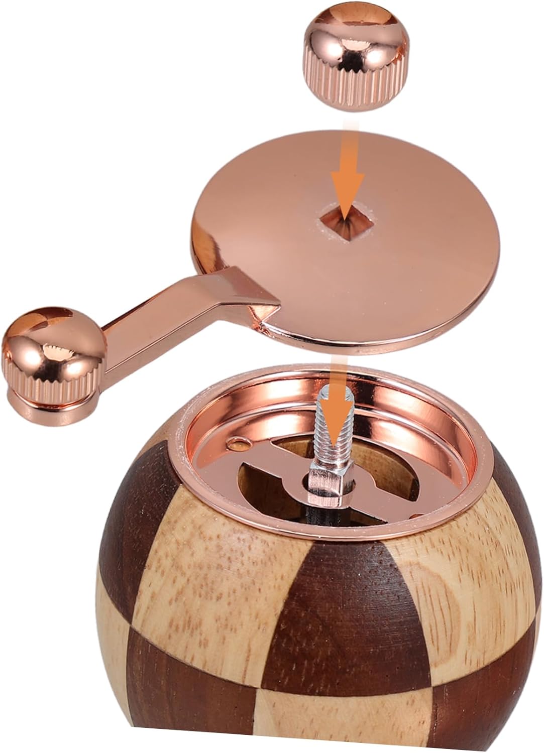 PRETYZOOM Wooden Pepper and Salt Grinder Set Hand Crank