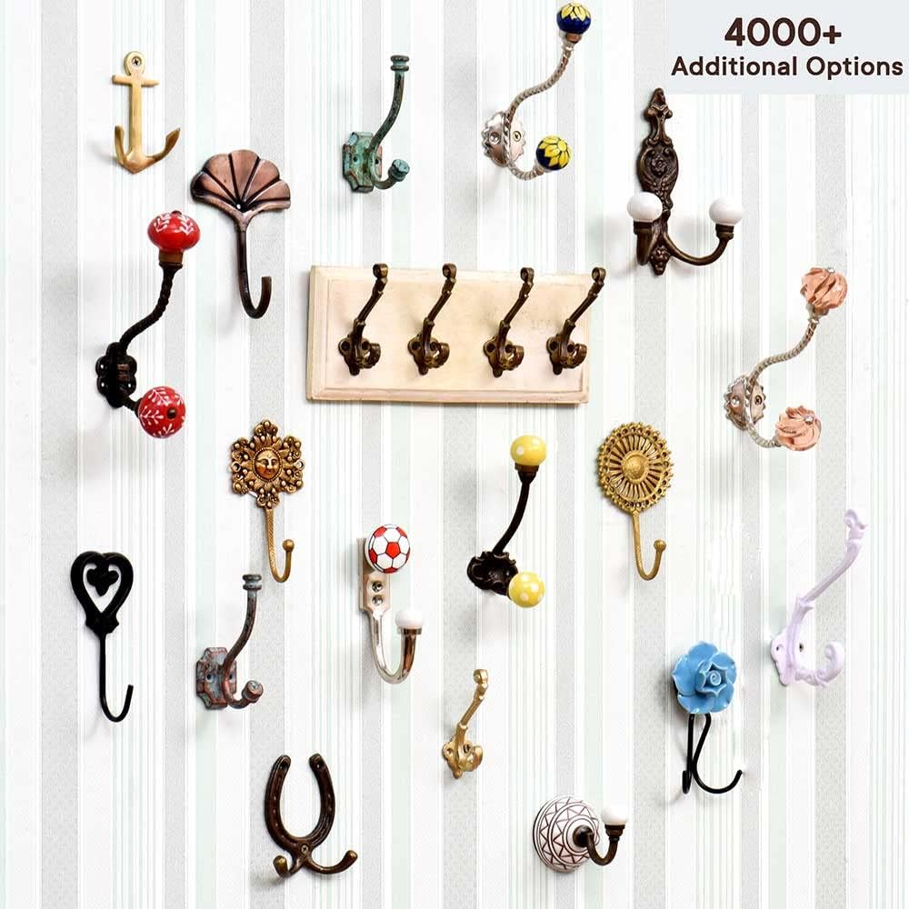 Indian Shelf 3 Piece Elephant Wall Hook Set 1