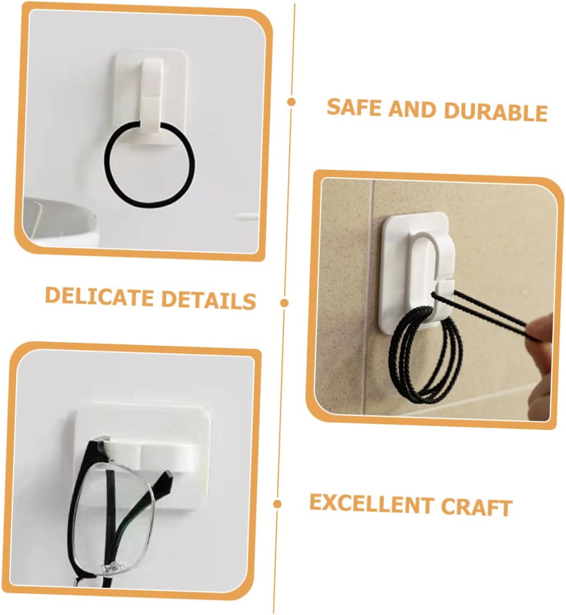 GLEAVI 6Pcs Adhesive Wall Hooks for Smooth Surfaces 1