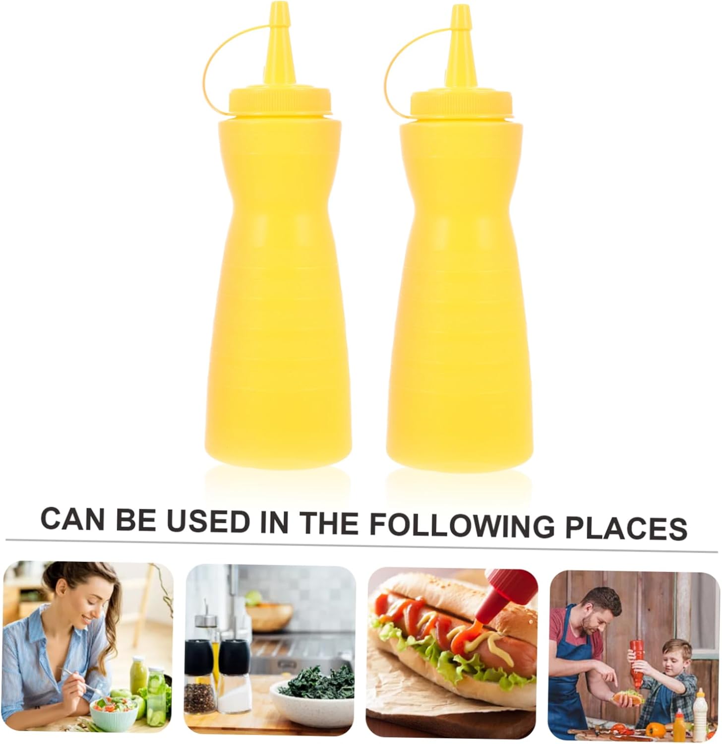 12oz 400ml Yellow Plastic Squeeze Bottles for Condiments