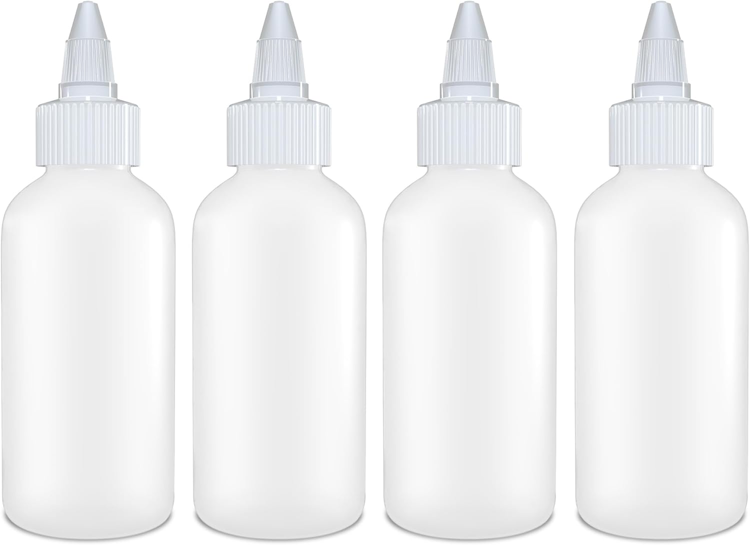 BRIGHTFROM 4 Oz Squeeze Bottles - Leak Proof BPA Free Pack of 4