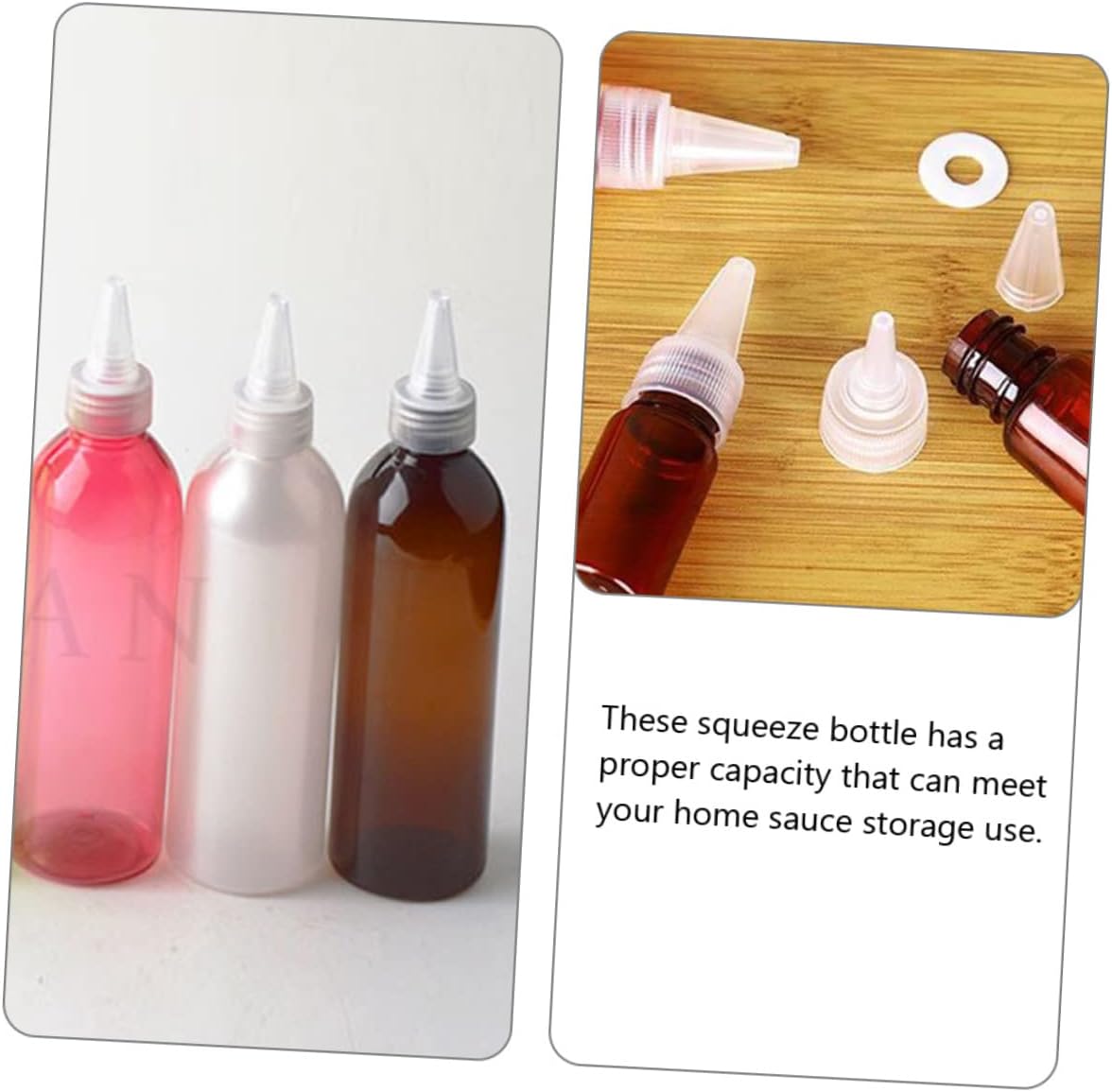 10pcs Sauce Squeeze Bottles with Lids for Ketchup Salad Dressing and Condiments