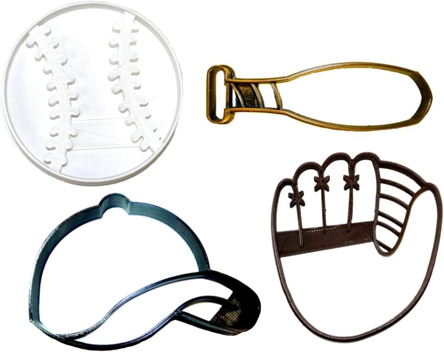 YNGLLC Baseball Mitt Cap Cookie Cutters Set of 4 Made in USA