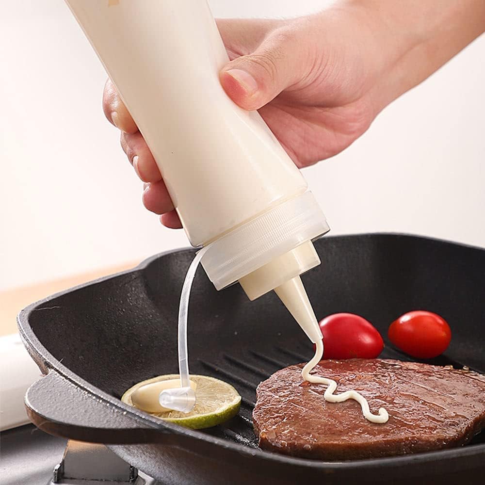 2 Pcs 8oz Plastic Squeeze Condiment Bottles