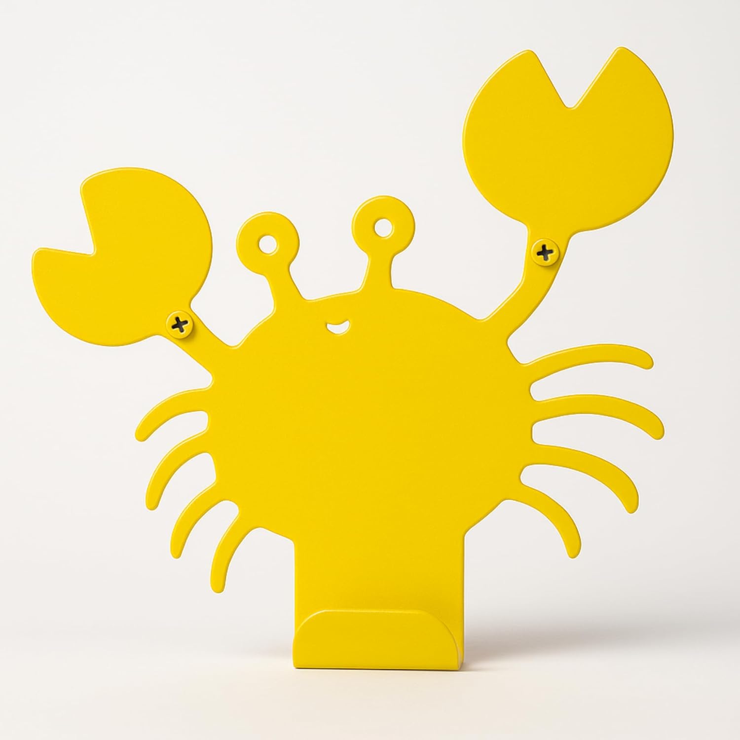 Cute Crab Wall Hook Yellow Heavy-Duty Metal
