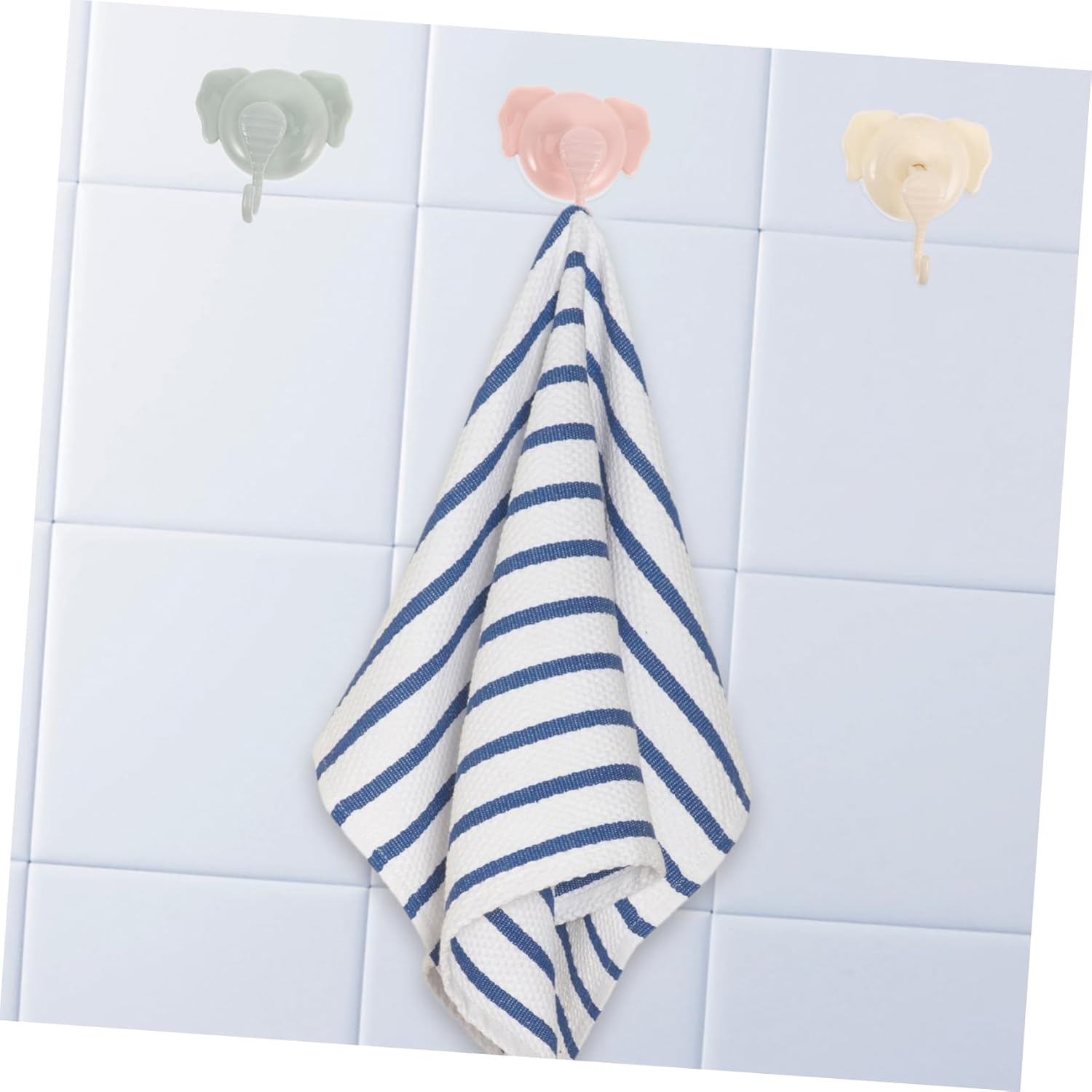 4Pcs Cute Elephant Suction Cup Hooks No Drill Bathroom Wall Hooks