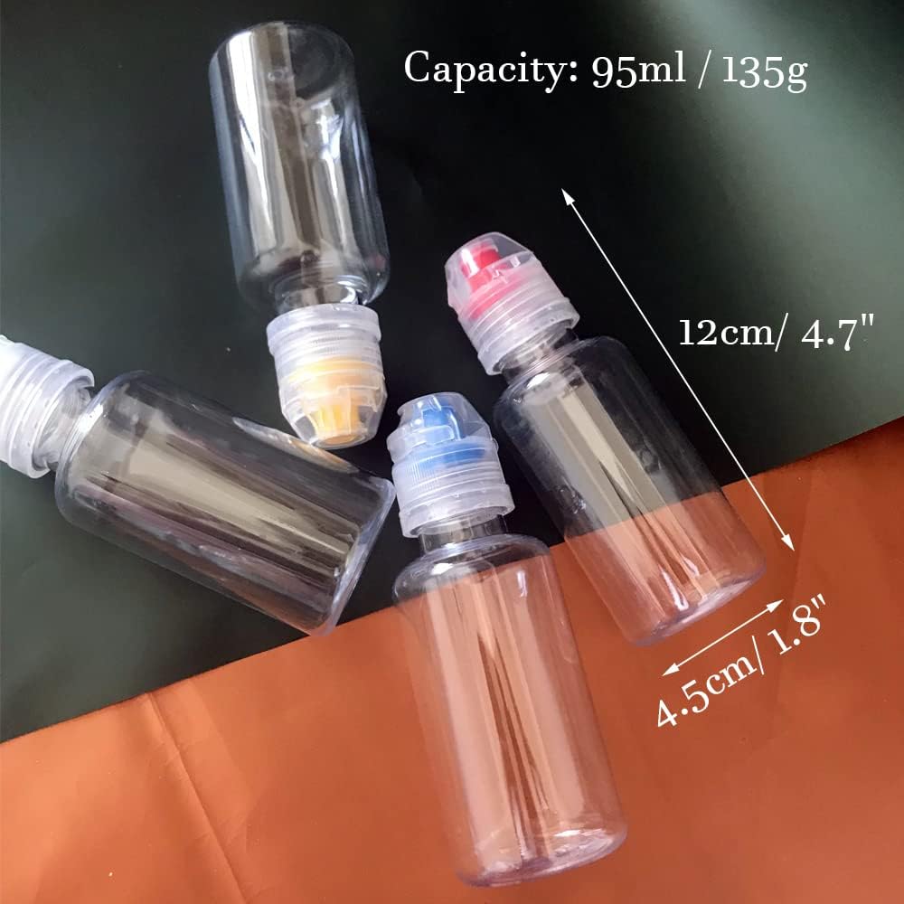 ZAYOIZY 4pcs Mini Honey Squeeze Bottles with Flip Top