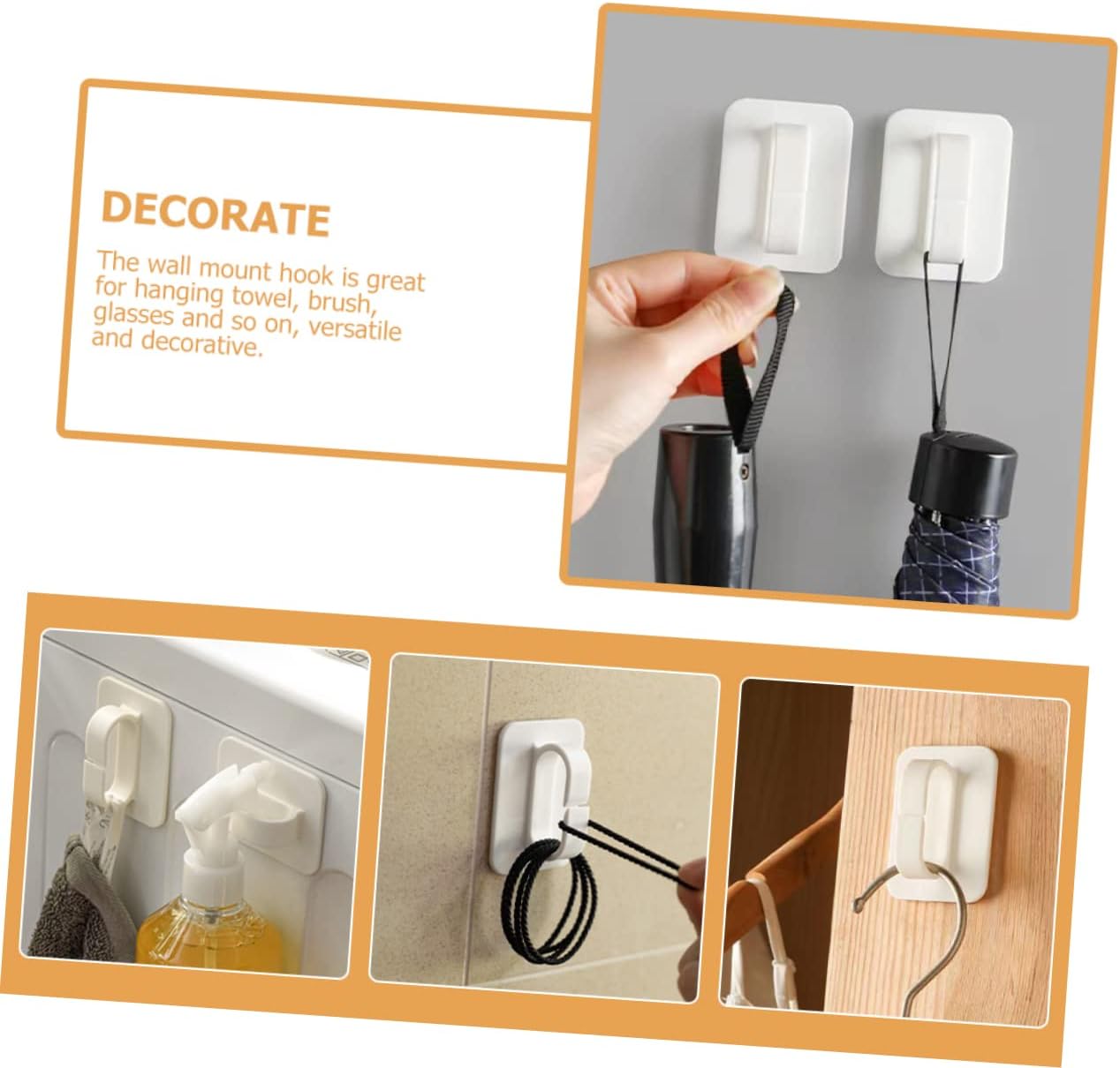Cabilock 6Pcs Wall Adhesive Hooks Key Holder for Bathroom Kitchen 1