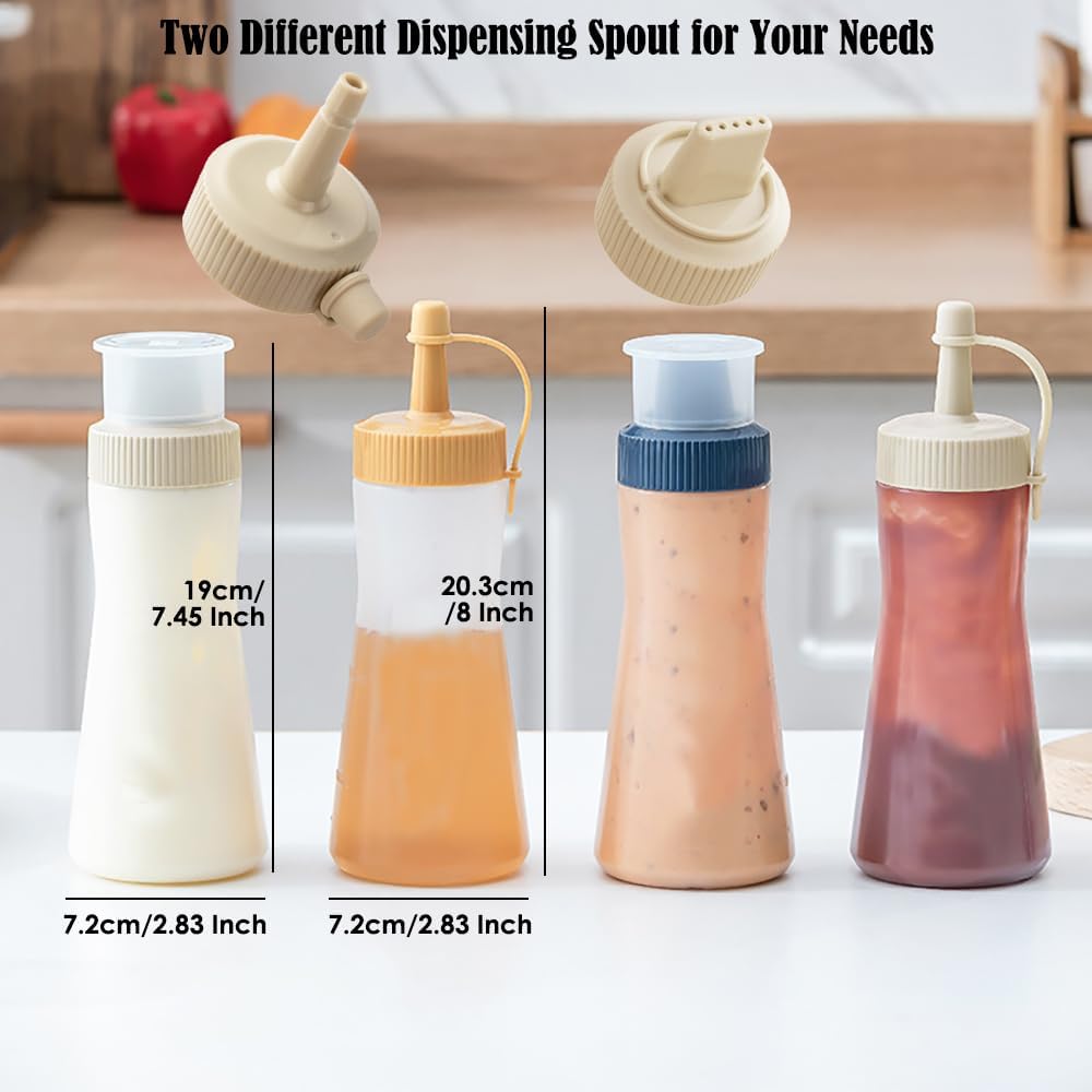 TINMIX 12 OZ Condiment Bottles Set of 3 5 Holes Spout Design