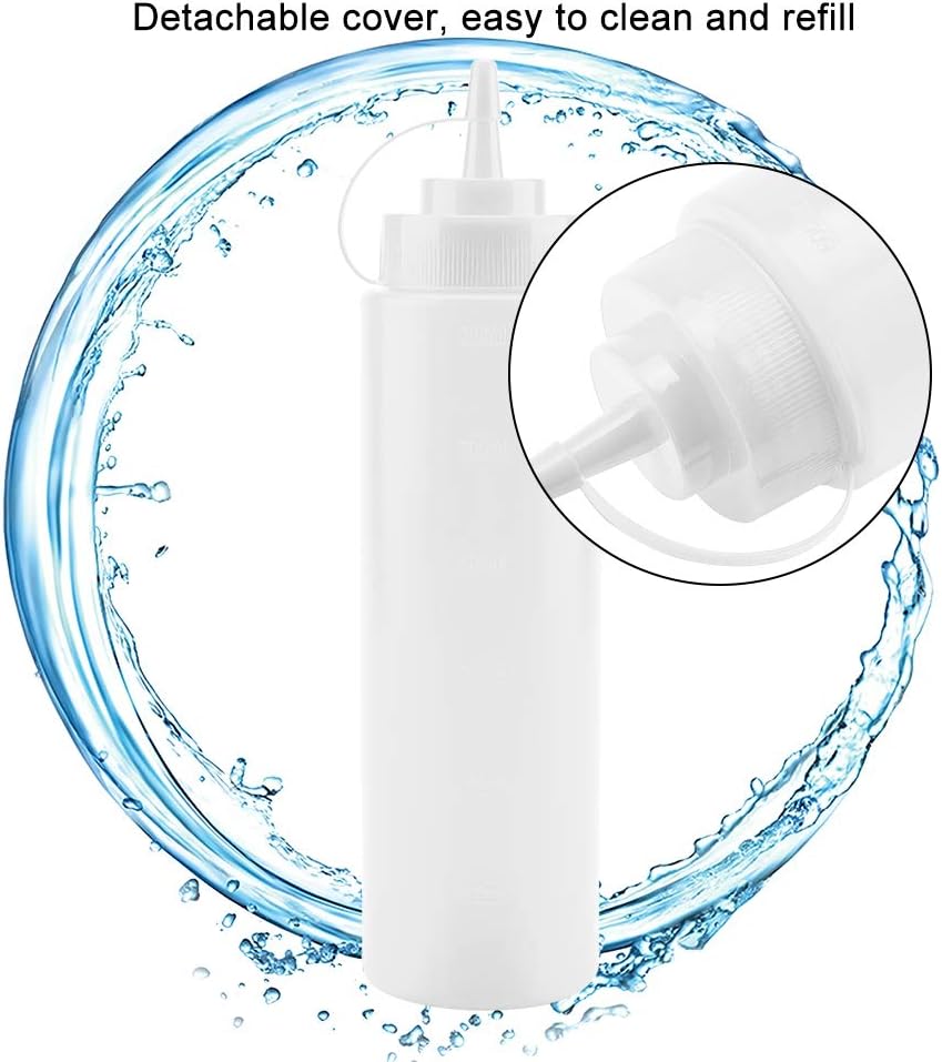 Agatige 24oz Plastic Squeeze Bottles with Lids 10pcs Set