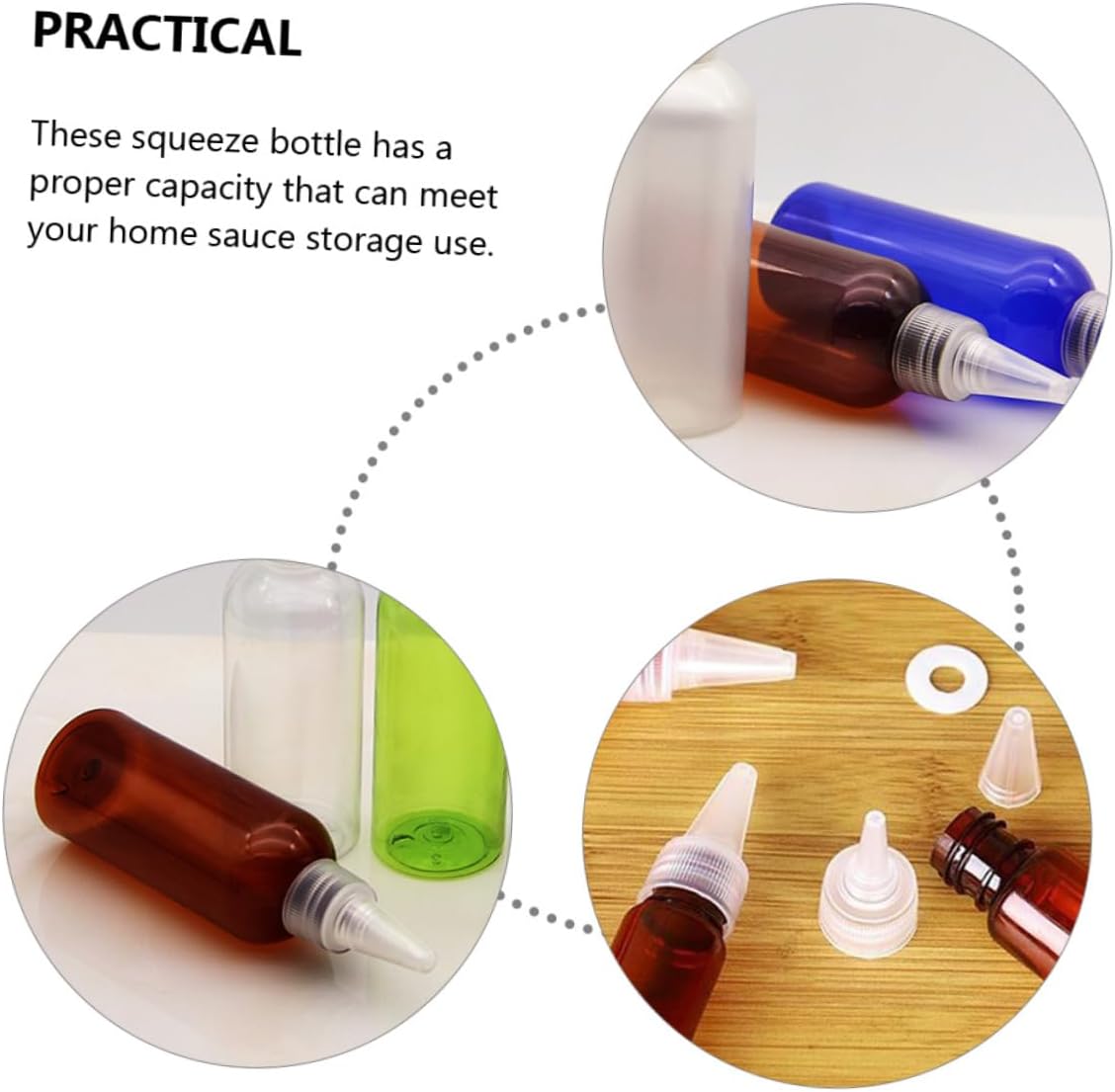 COLLBATH 250ml Condiment Squeeze Bottles Set