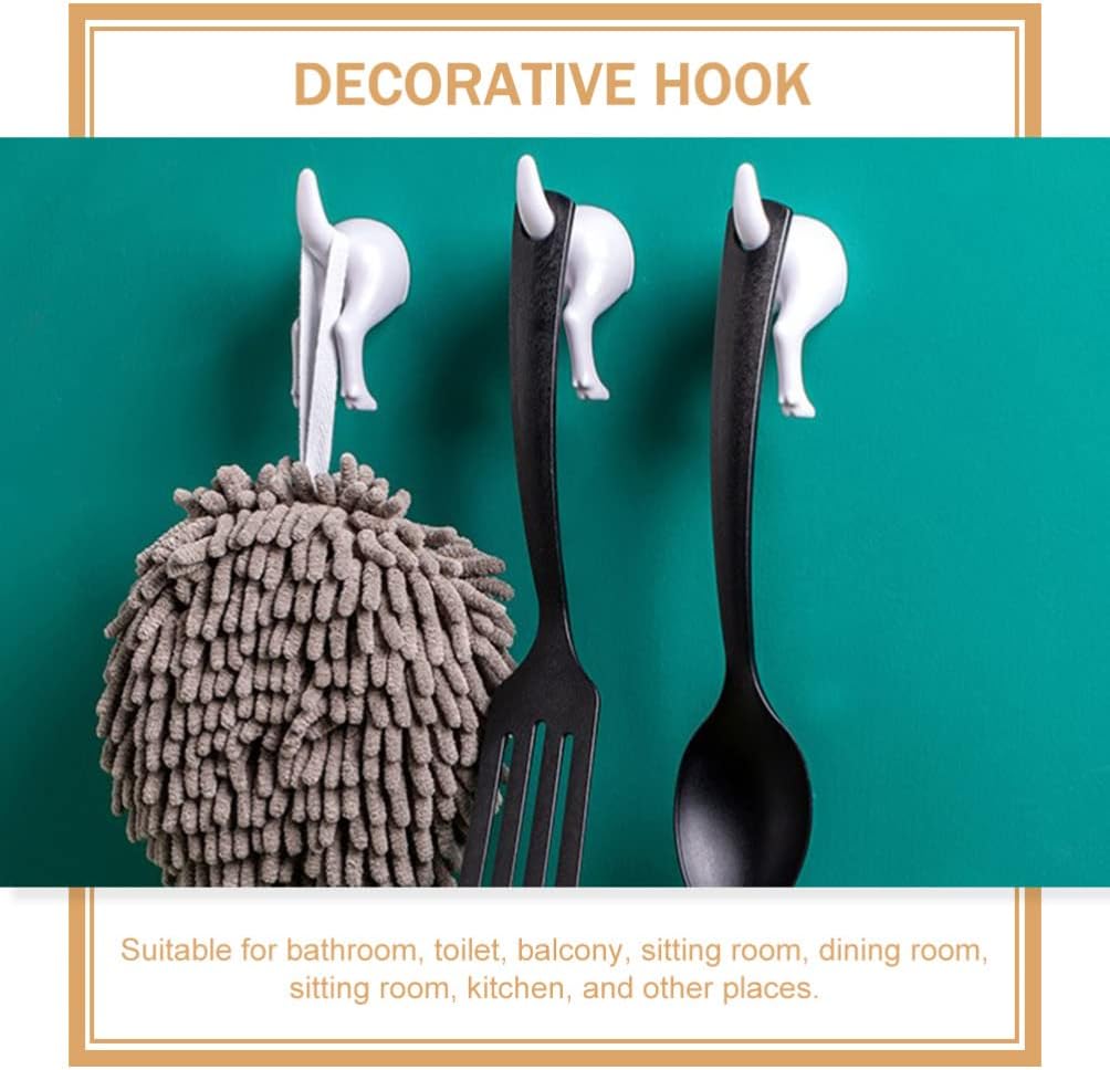 Cabilock 5pcs White Tail Decorative Hooks
