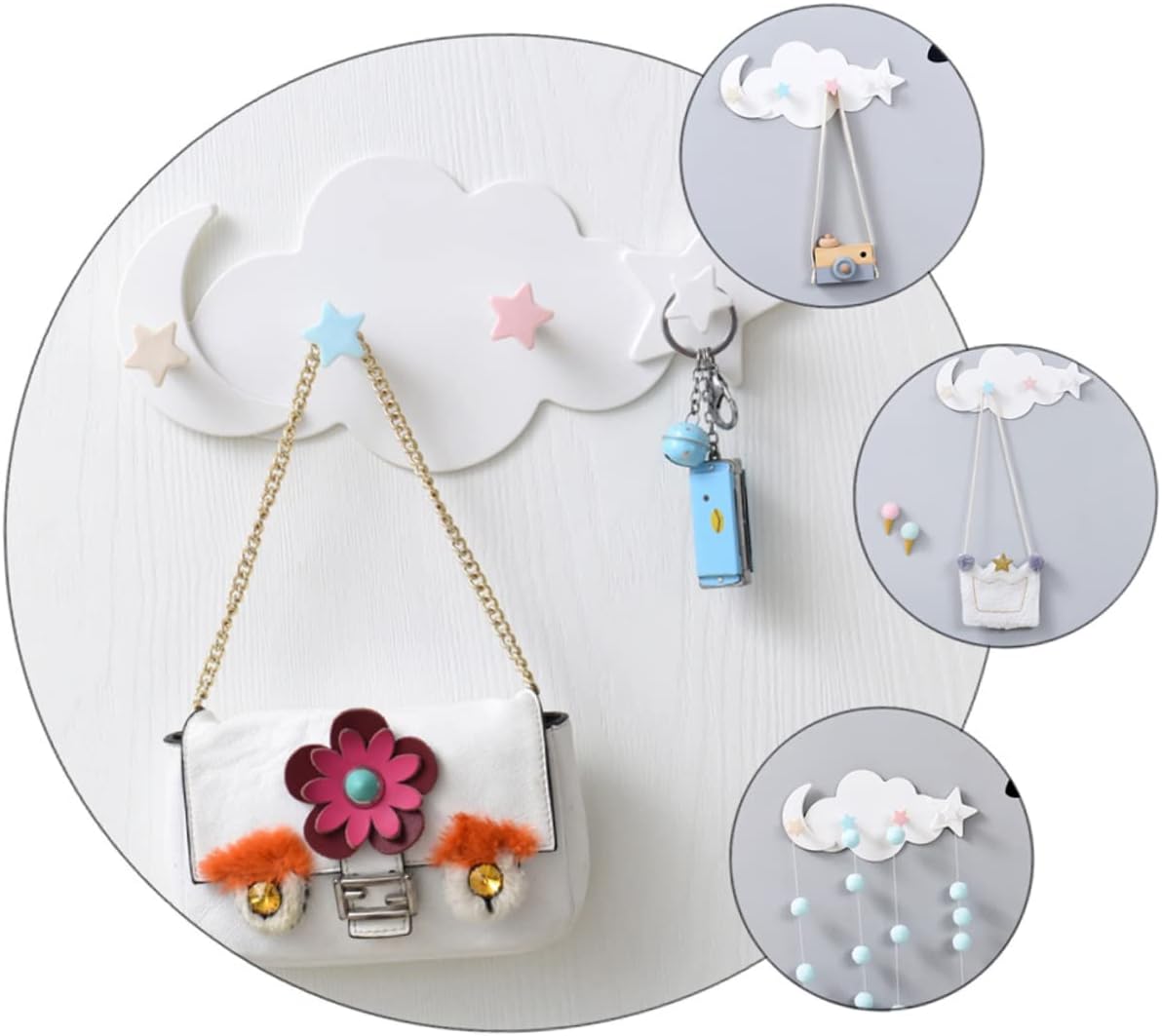 2pcs Cartoon Star Moon Wall Hooks