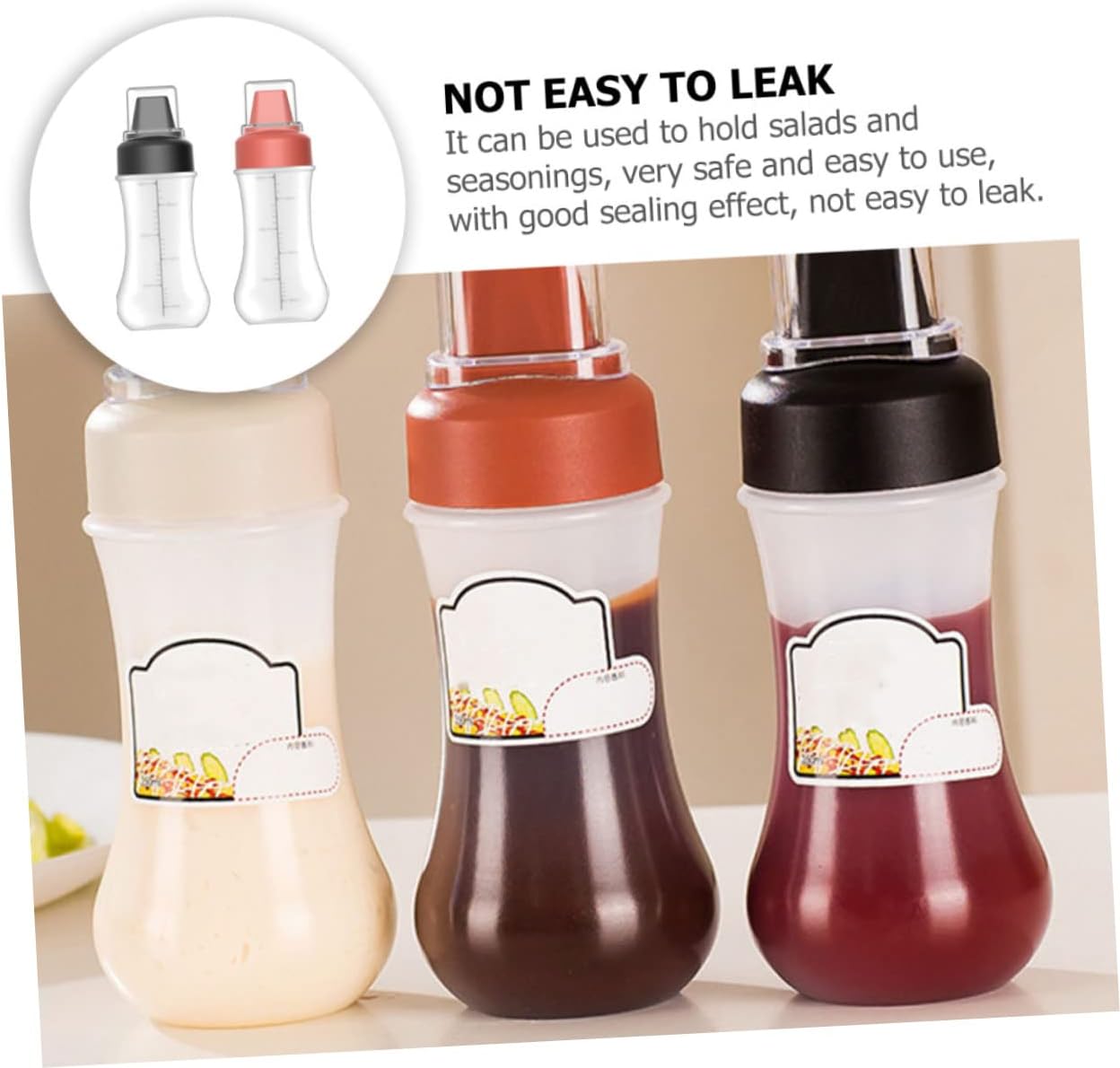 PRETYZOOM 2pcs Condiment Squeeze Bottles Set for Ketchup Salad Dressing Mustard