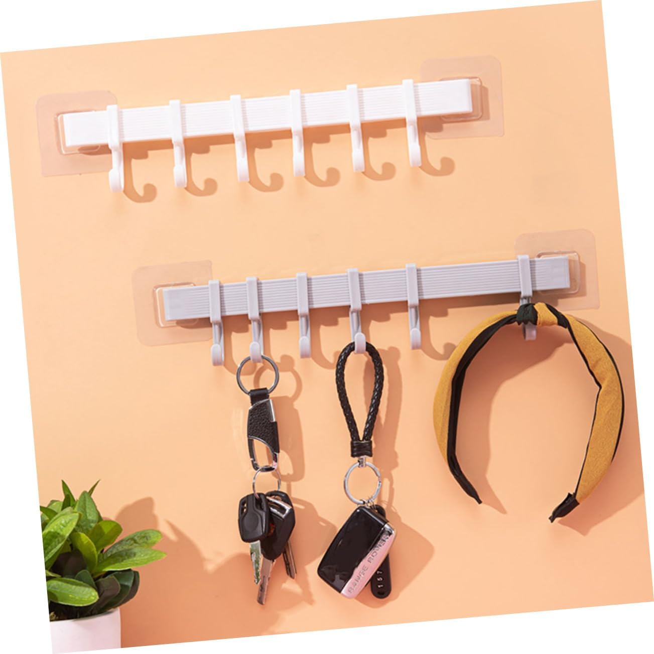 Yardenfun Plastic Adhesive Hook Rack Bathroom Towel Holder