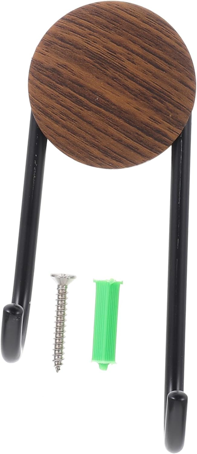 Happyyami Heavy Duty Self-Adhesive Coat Hook with Walnut Grain Design