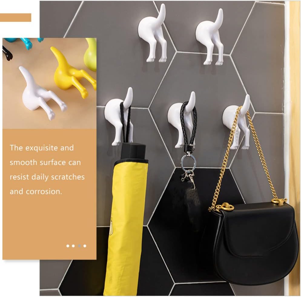 Cabilock 5pcs White Tail Decorative Hooks