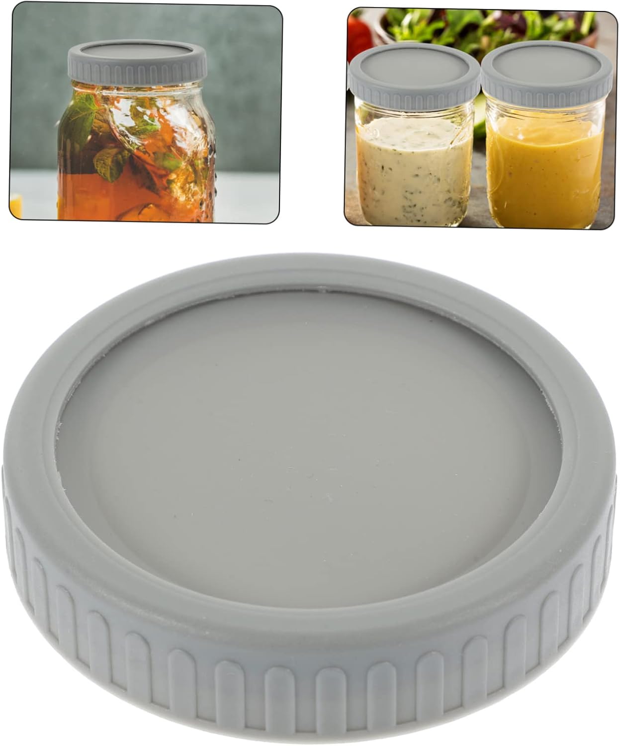 5 Sets Reusable Mason Jar Lids with Sealing Rings