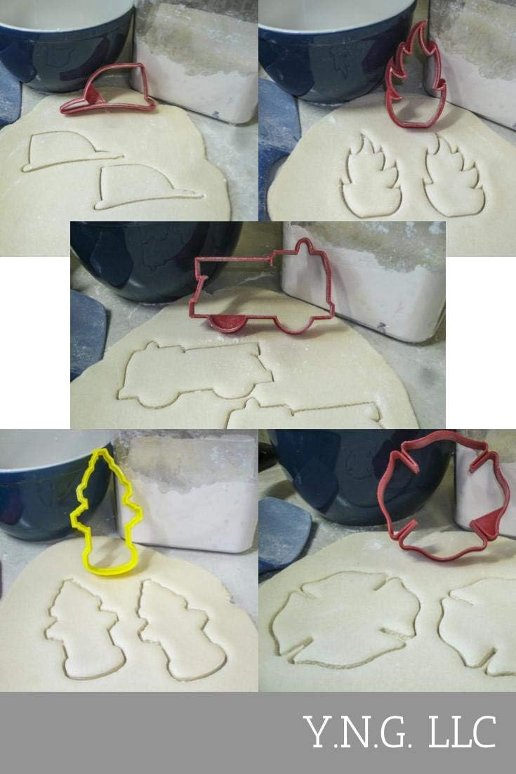 FIREFIGHTER COOKIE CUTTERS SET OF 5 USA MADE