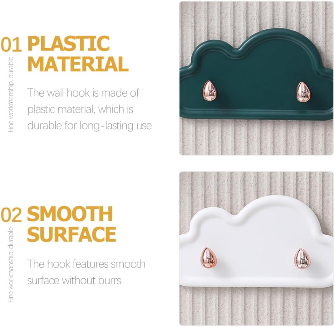 HOMSFOU Adhesive Cloud Key Hooks 4 Pack