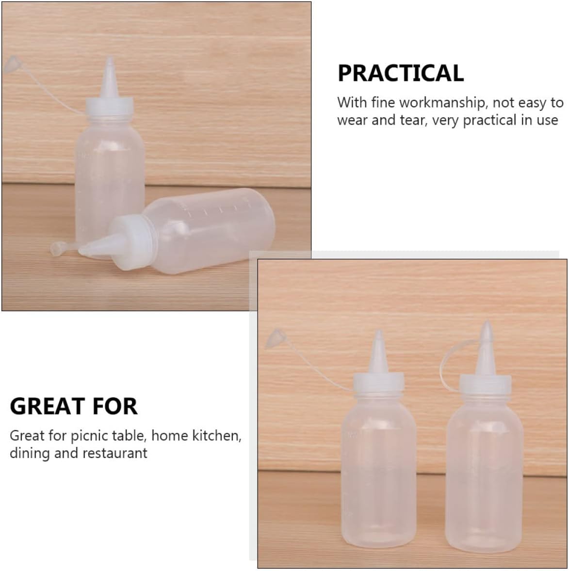 10pcs Zerodeko Squeeze Sauce Bottles Condiment Dispensers