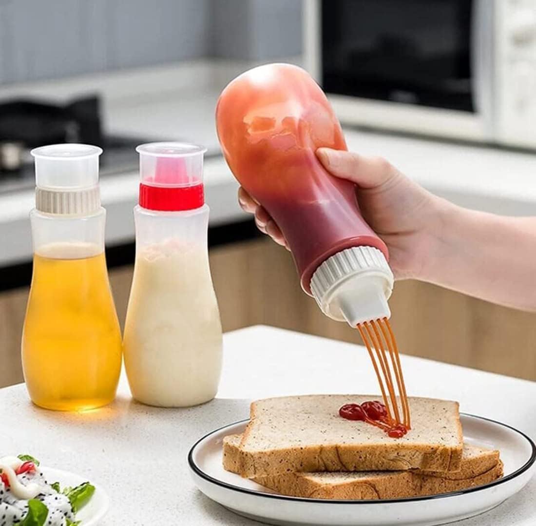 Porous Condiment Squeeze Bottles 3-Pack 13 oz