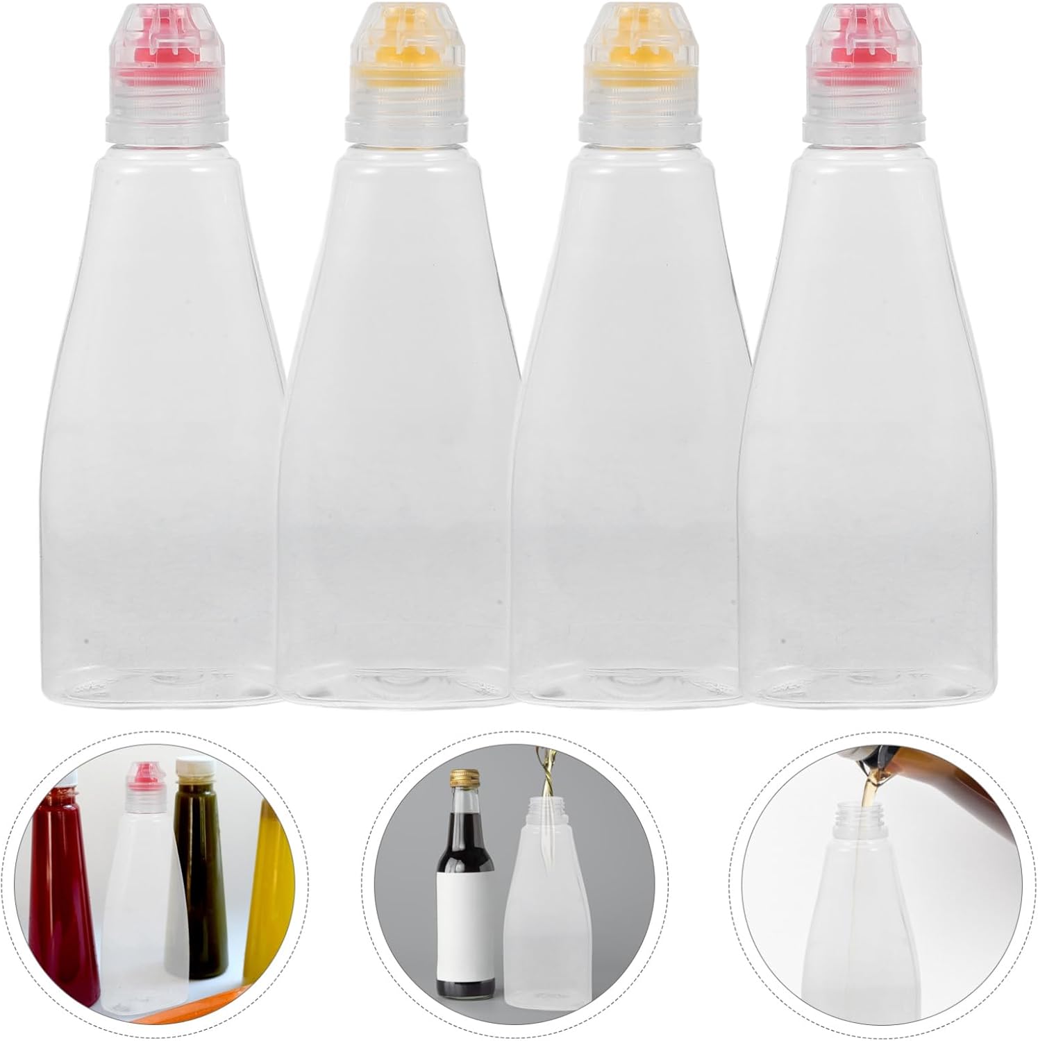 CLISPEED 4pcs Honey Squeeze Bottle Set
