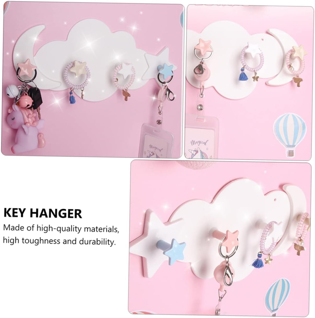 Ciieeo 2pcs Star Moon Wall Hooks for Coats Keys Towels