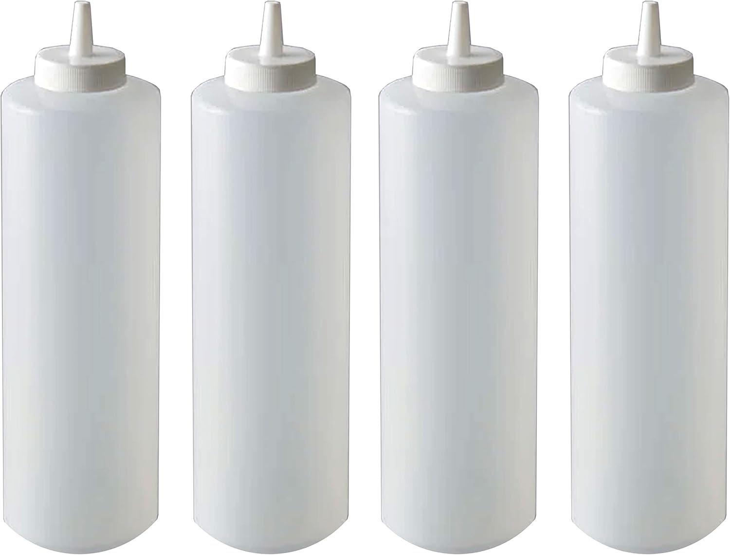 4PC Clear Plastic Condiment Squeeze Bottles 24 Oz