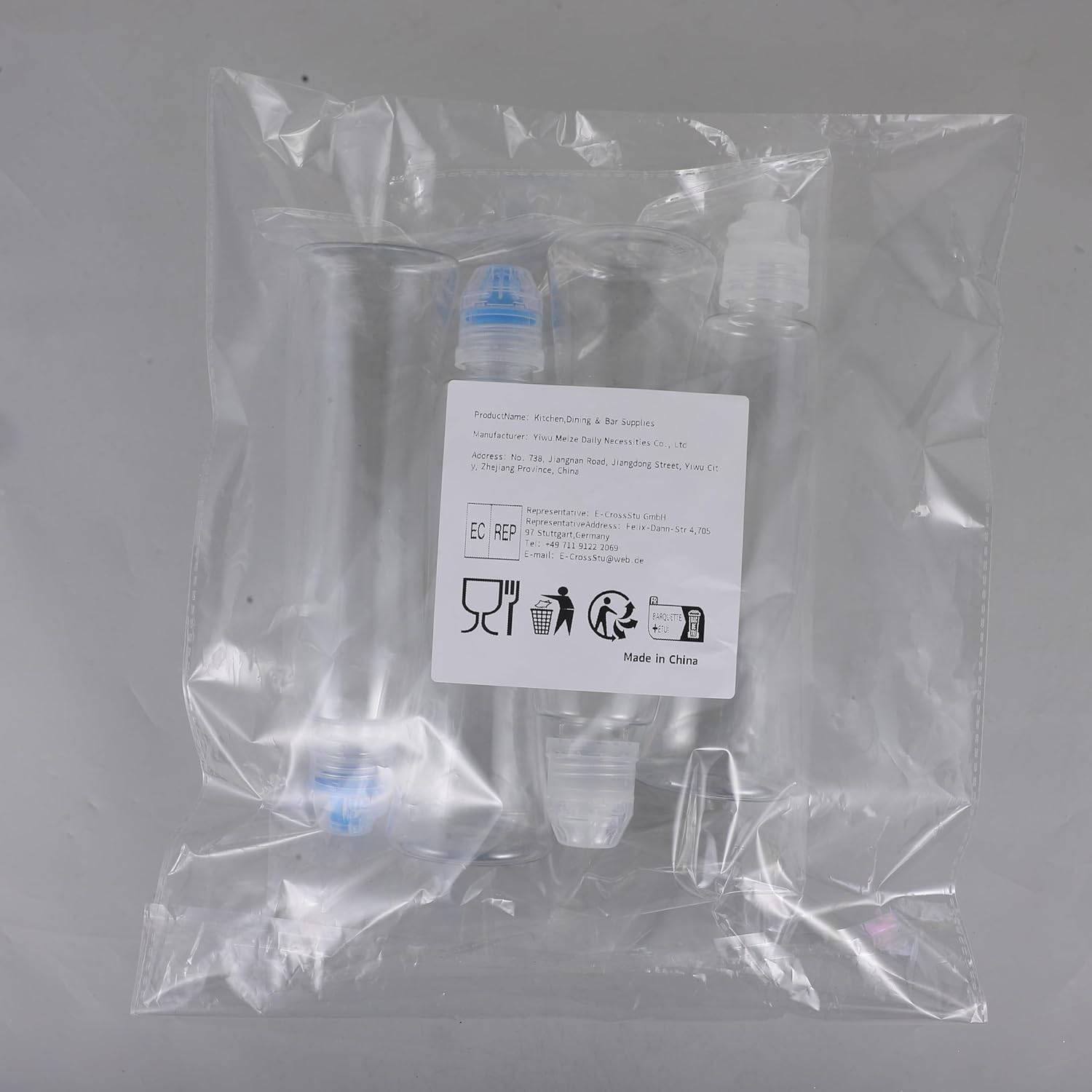 CIYODO Honey Sauce Bottles 380g Travel Size Blue Refillable