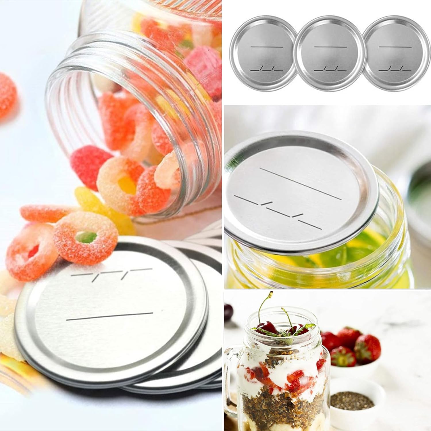 200 PCS Reusable Canning Jar Lids with Airtight Seal