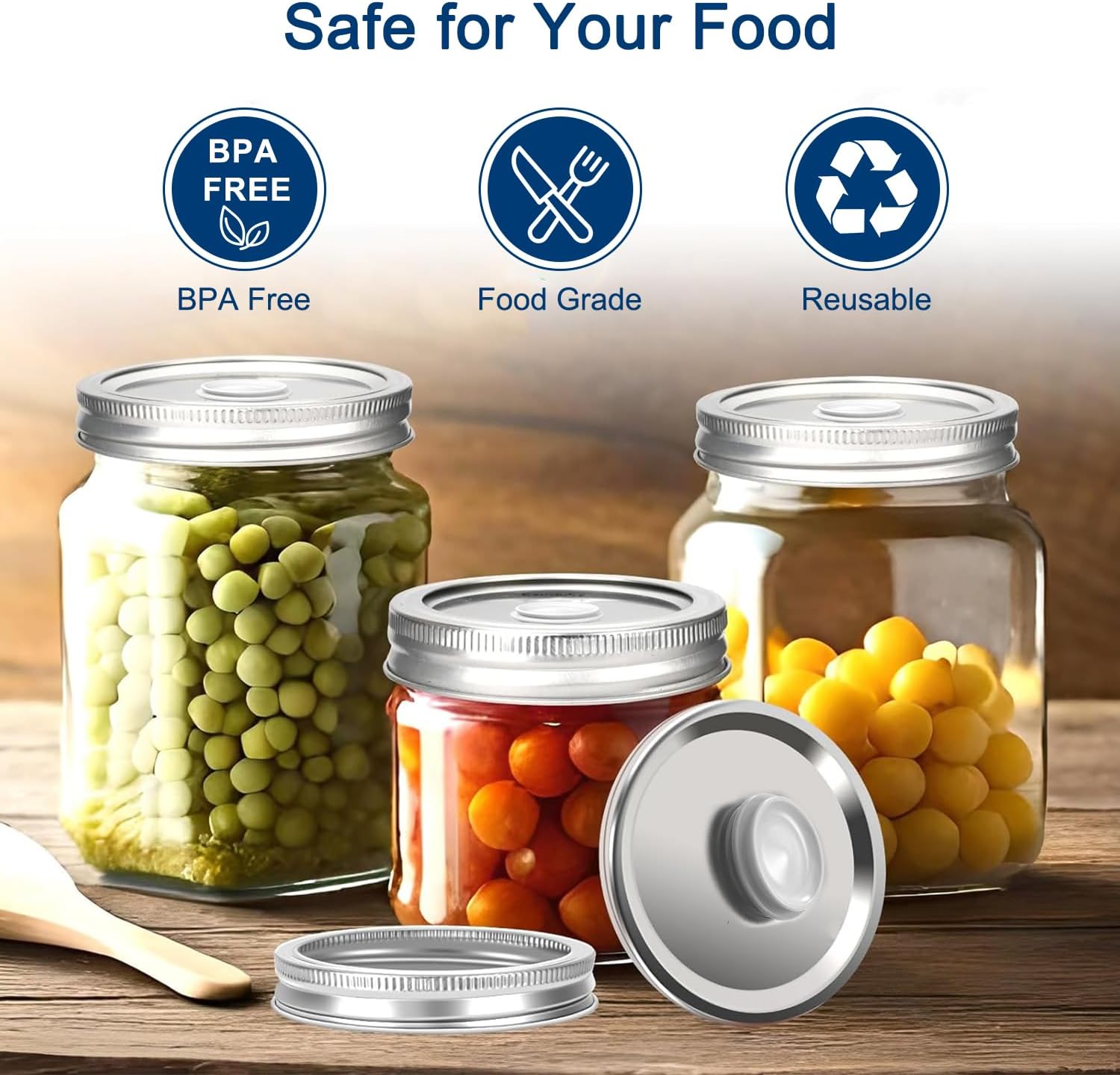 KIMTOUL Canning Lids 10 Pcs 276 in 339 in with Silicone Plugs