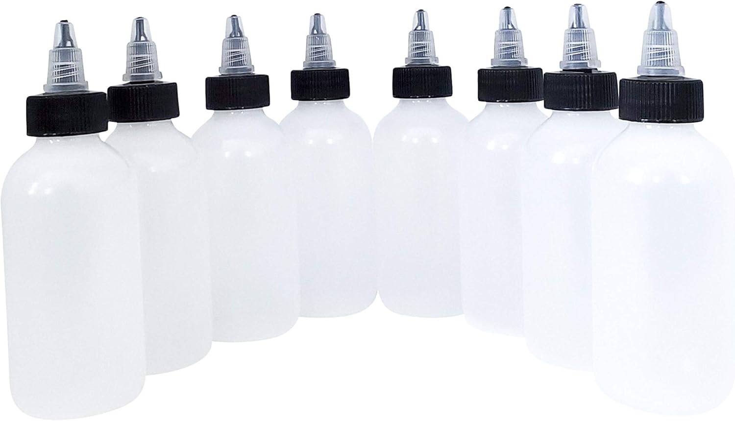 Kelkaa 4oz Boston Round LDPE Squeeze Bottles Pack of 8
