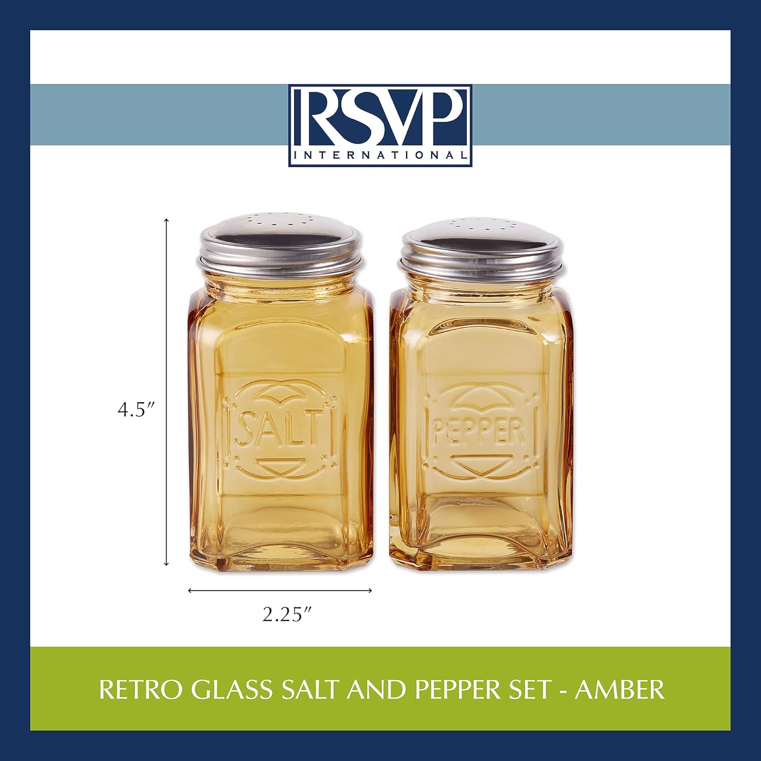 RSVP International Jumbo Amber Salt Pepper Shaker