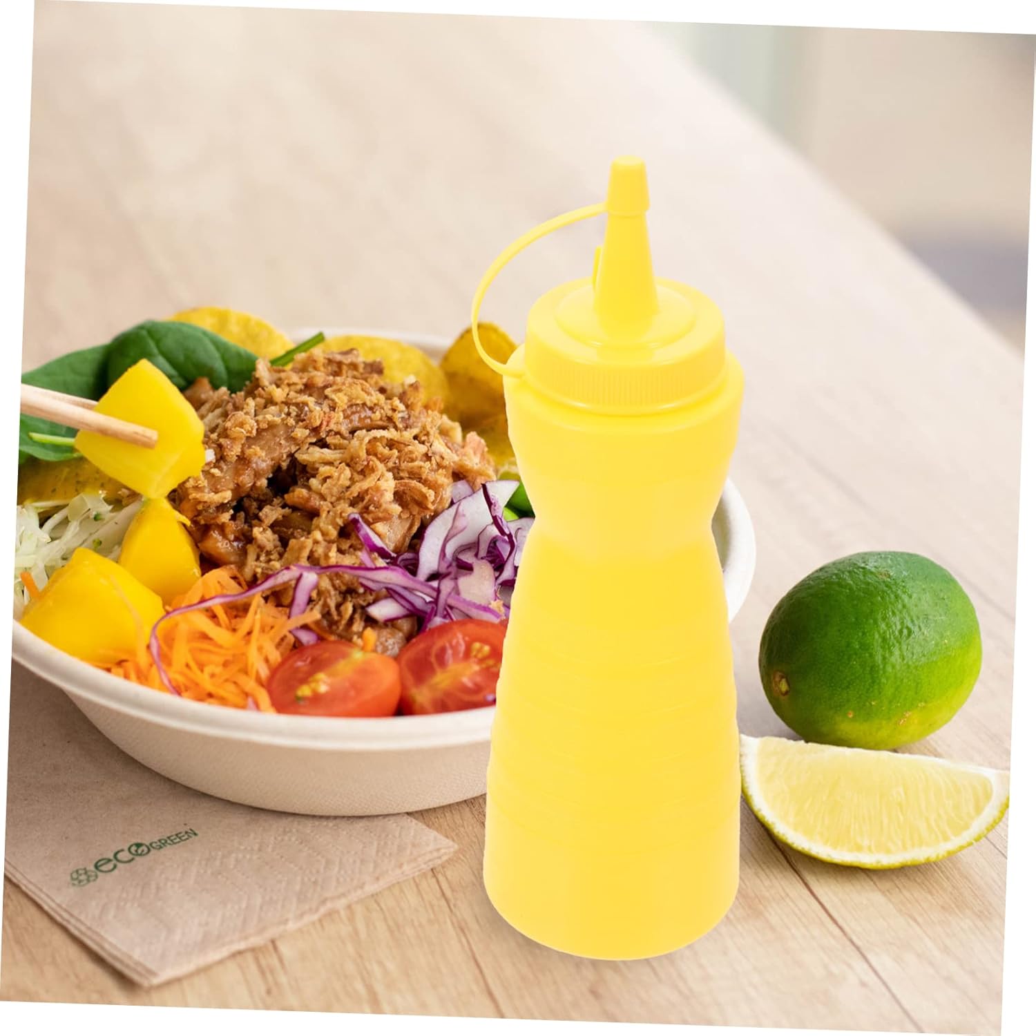 12oz 400ml Yellow Plastic Squeeze Bottles for Condiments