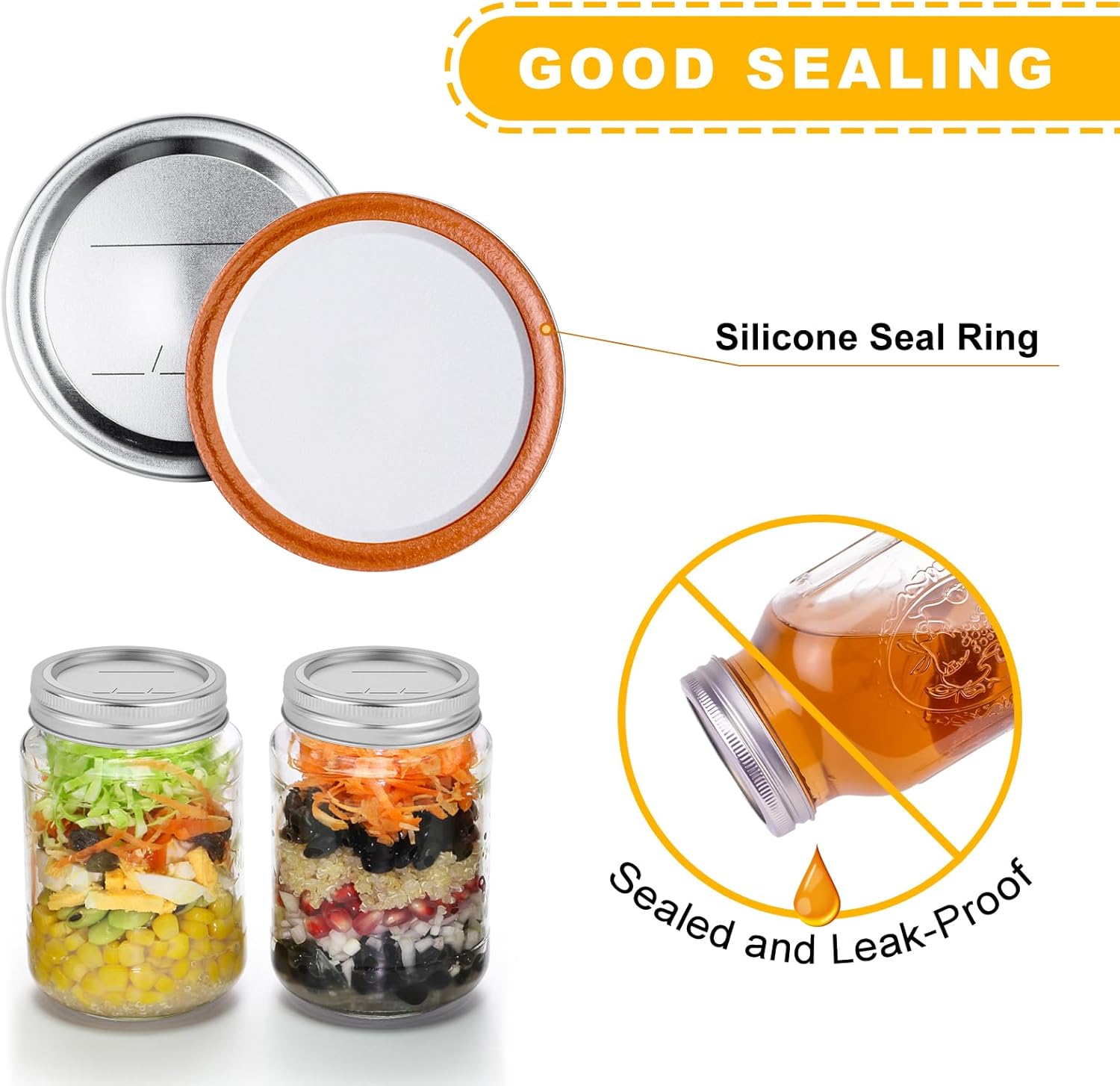 100PCS Mason Canning Lids for 276in Kerr Ball Jars