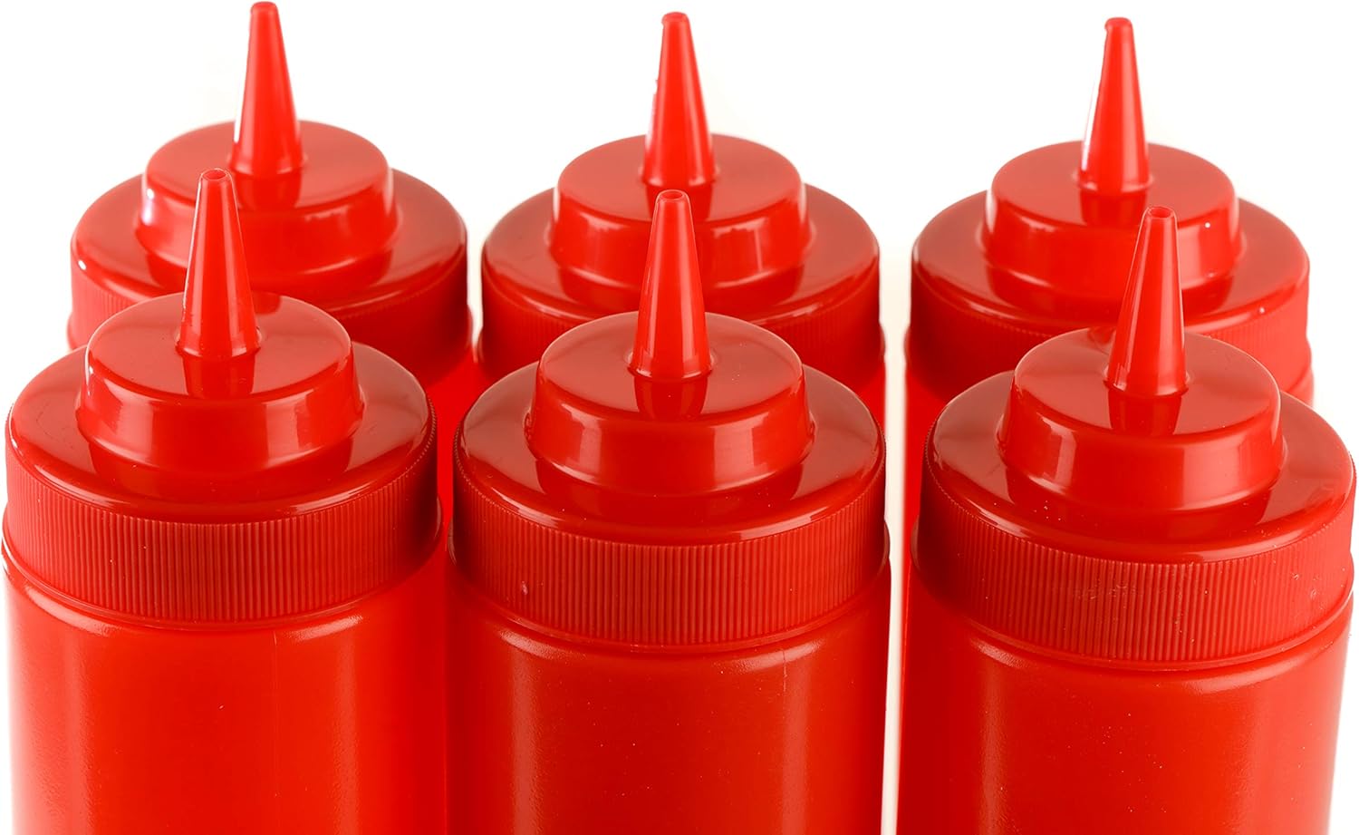 8 Pack 24 Oz Red Condiment Squeeze Bottles